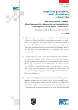 Integración productiva, restricción externa y desarrollo
