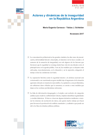 Actores y dinámicas de la inseguridad en la República Argentina